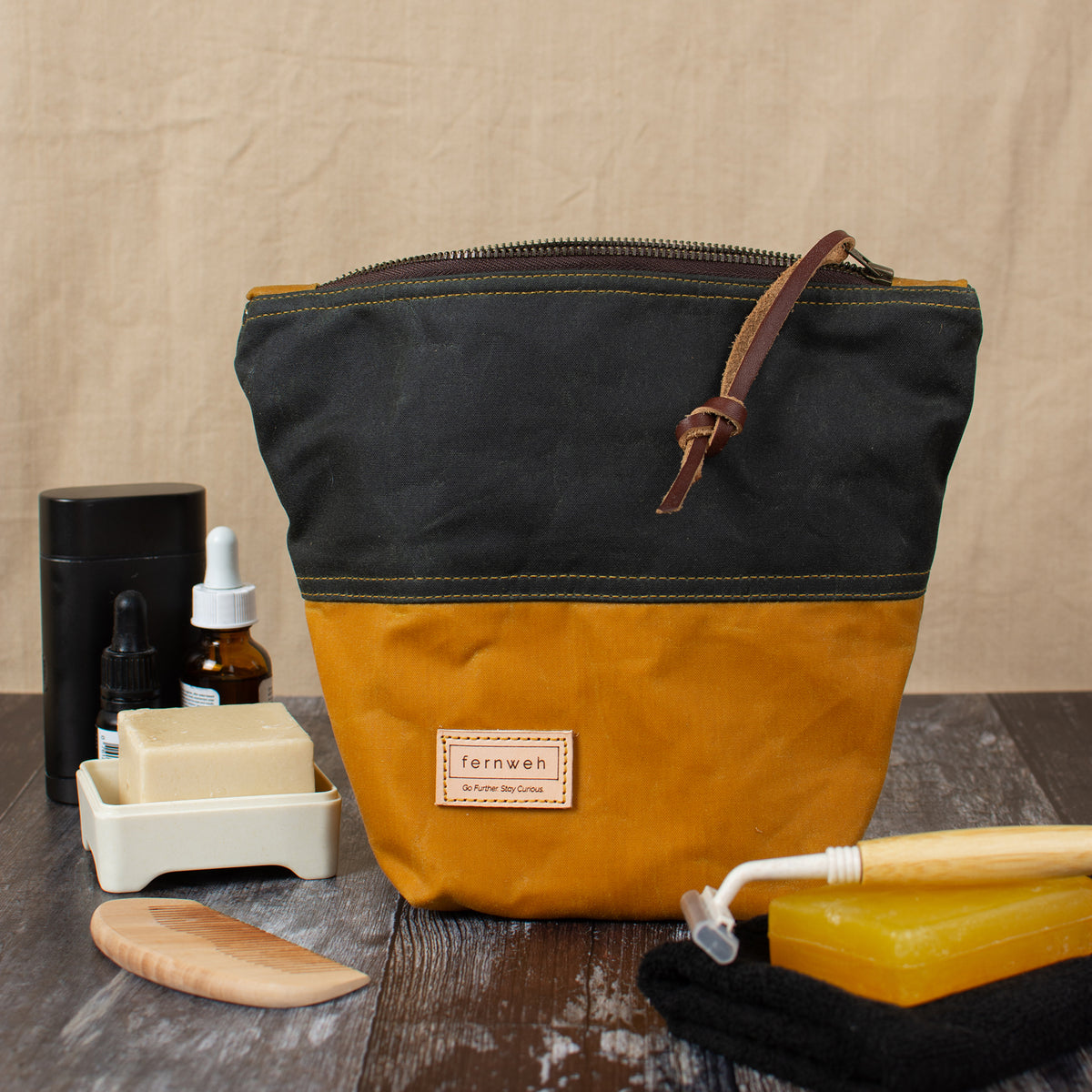 Waxed Canvas Hip Bag, Waxed Canvas Bag, store Waxed Canvas Pouch - The Brown Hipster Plus