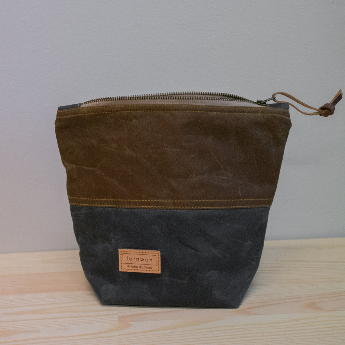 SPEY Waxed Canvas Wash Bag store - Bark/Scree