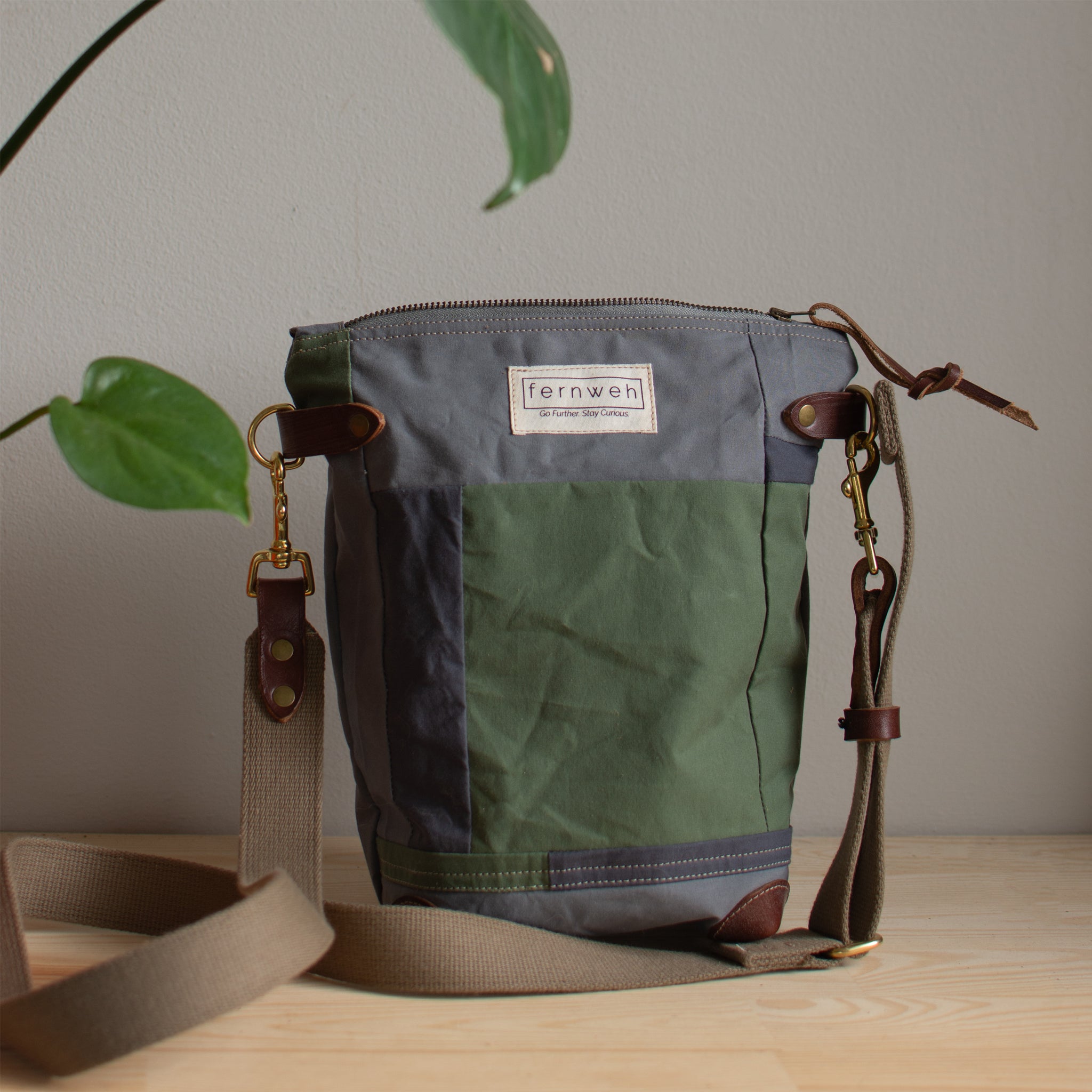 Zero Waste Patchwork Field Bag - Grey