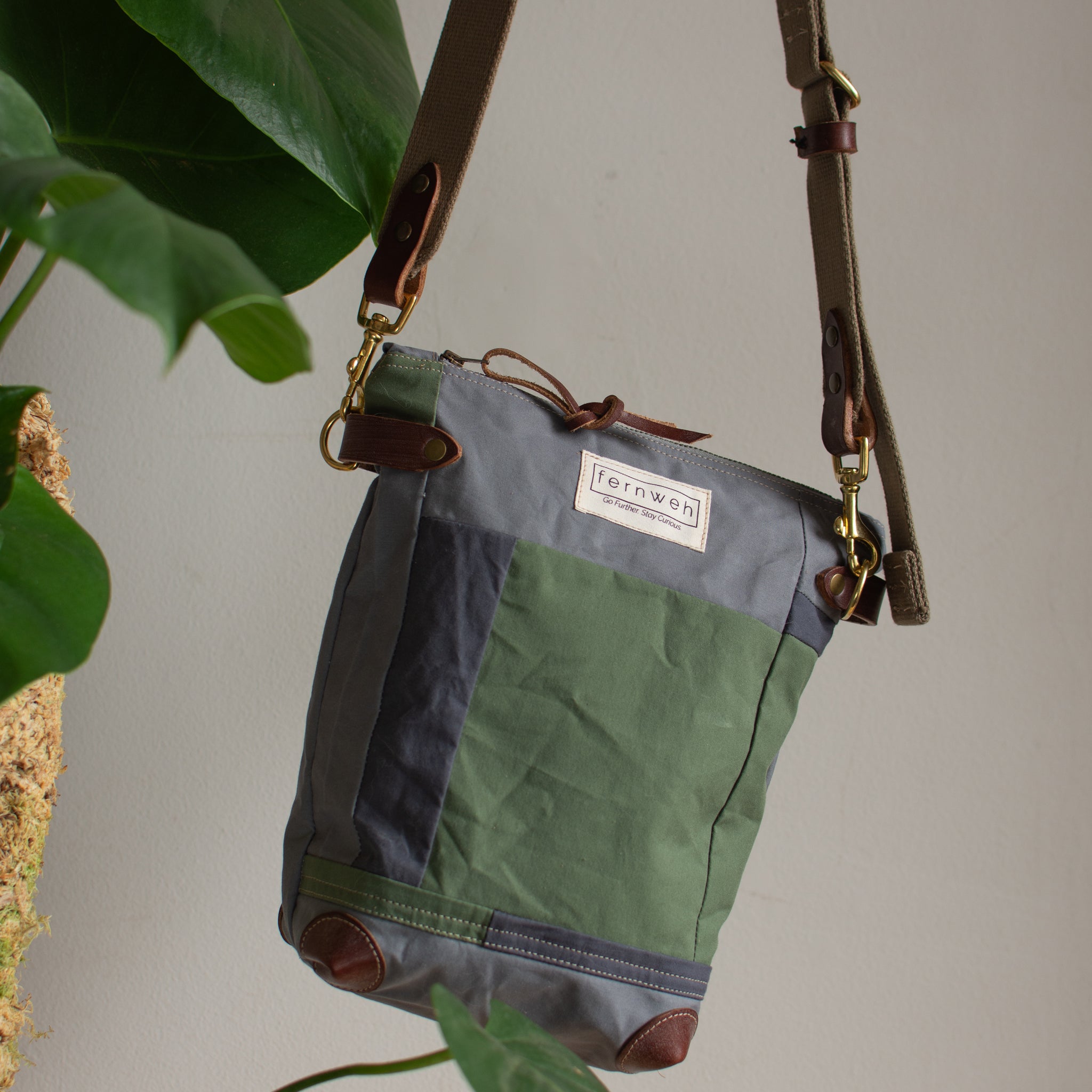 Zero Waste Patchwork Field Bag - Grey