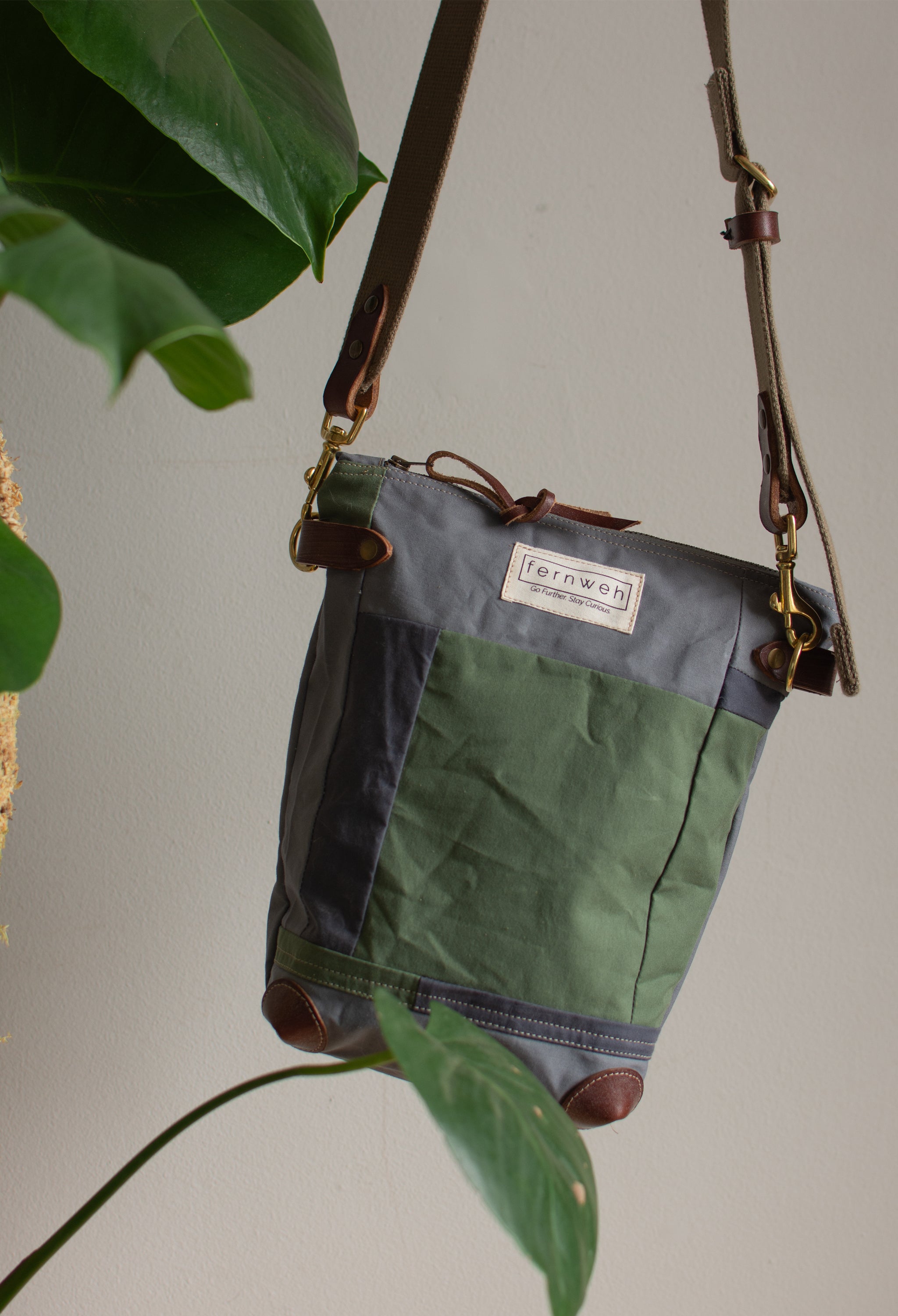 Zero Waste Patchwork Field Bag - Grey