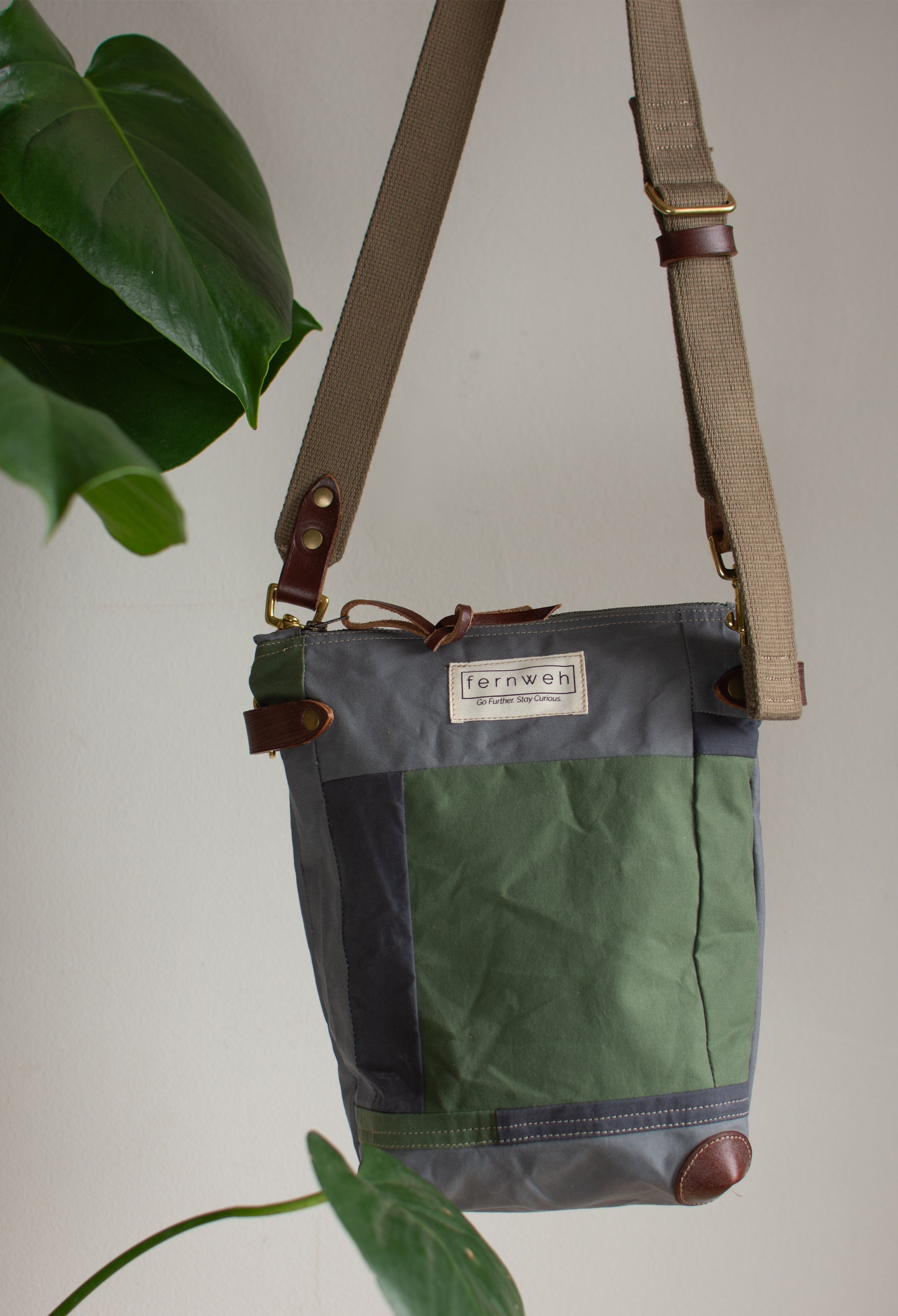 Zero Waste Patchwork Field Bag - Grey