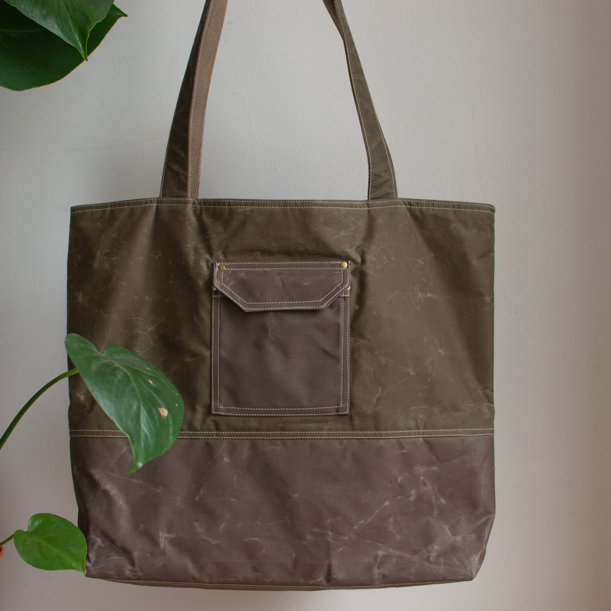 Zero Waste "Forvie" Tote - Light brown/grey + Taupe