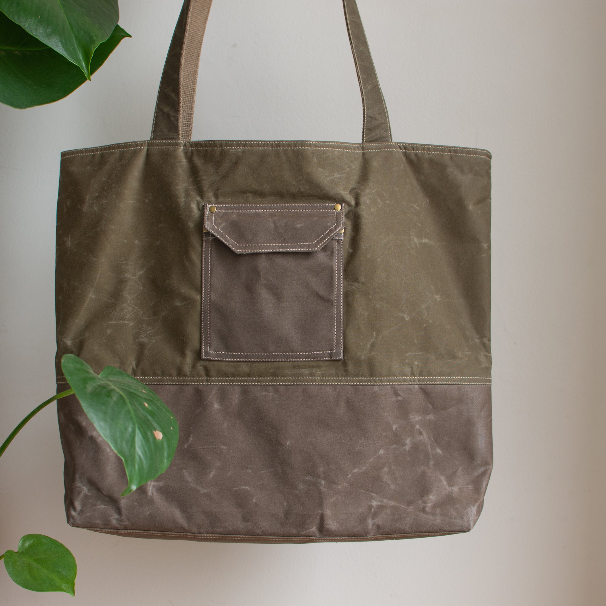 Zero Waste "Forvie" Tote - Light brown/grey + Taupe