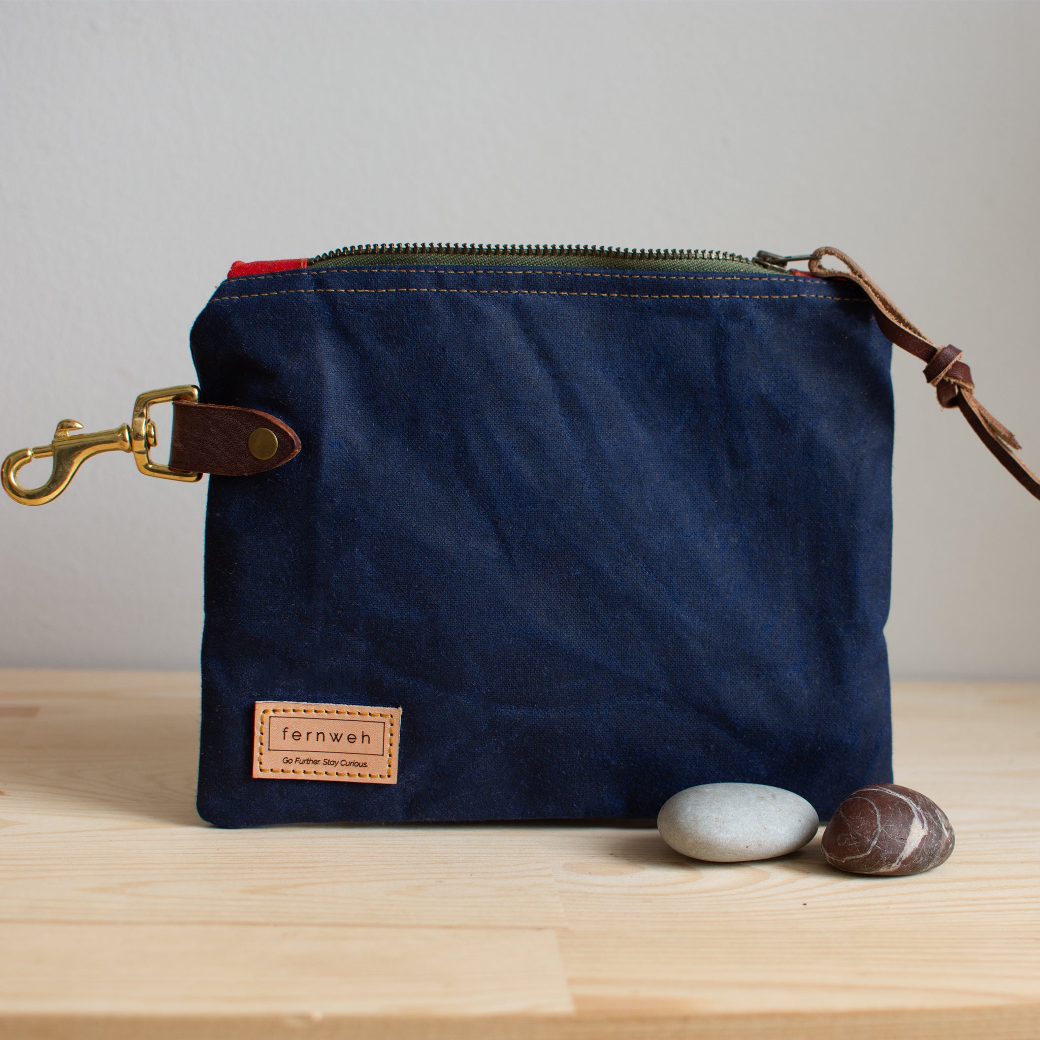 Zero Waste MEALL Adventure Pouch -  Navy Heavyweight Waxed Cotton