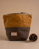 "SPEY" Waxed Cotton Washbag - SAND/BARK